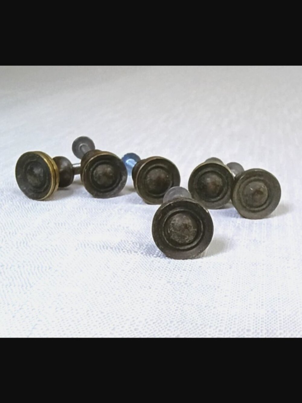 Vtg Brass Antique Chippendale Knob Round Drawer Pulls Set Of 6 Patina Reclaim